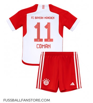 Bayern Munich Kingsley Coman #11 Replik Heimtrikot Kinder 2023-24 Kurzarm (+ Kurze Hosen)